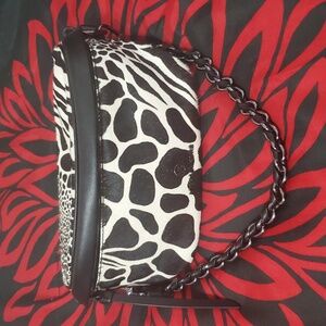 Michael Kors Animal Print Calf Hair Sling Chest Belt Bag